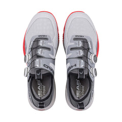 Pickleballsports HEAD Motion Pro BOA Pickleball Shoe, Light Grey/Red