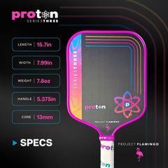 Pickleballsports Proton Series Three Project Peacock 15mm Widebody Pickleball Paddle