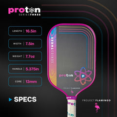 Pickleballsports Proton Series Three Project Peacock 13mm Pickleball Paddle