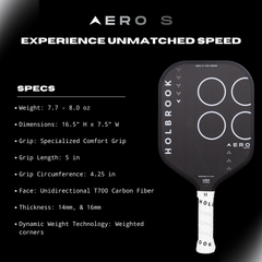 Pickleballsports Holbrook Aero S 16mm Pickleball Paddle