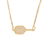 Pickleballsports Born to Rally Pickleball CZ Paddle Necklace