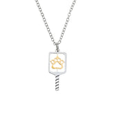 Pickleballsports Born to Rally Pickleball Paw Necklace