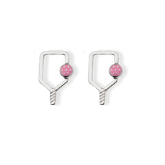 Pickleballsports Born to Rally Color Pop Pickleball Paddle Stud Earrings