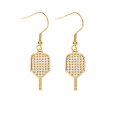 Pickleballsports Born to Rally Pickleball Paddle CZ Dangle Earrings