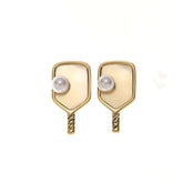 Pickleballsports Born to Rally Pickleball Pearl Stud Earrings