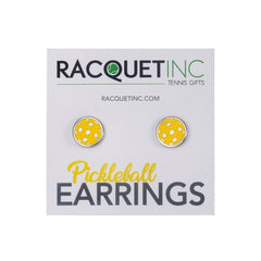 Pickleballsports Yellow Pickleball Ball Earrings Flat