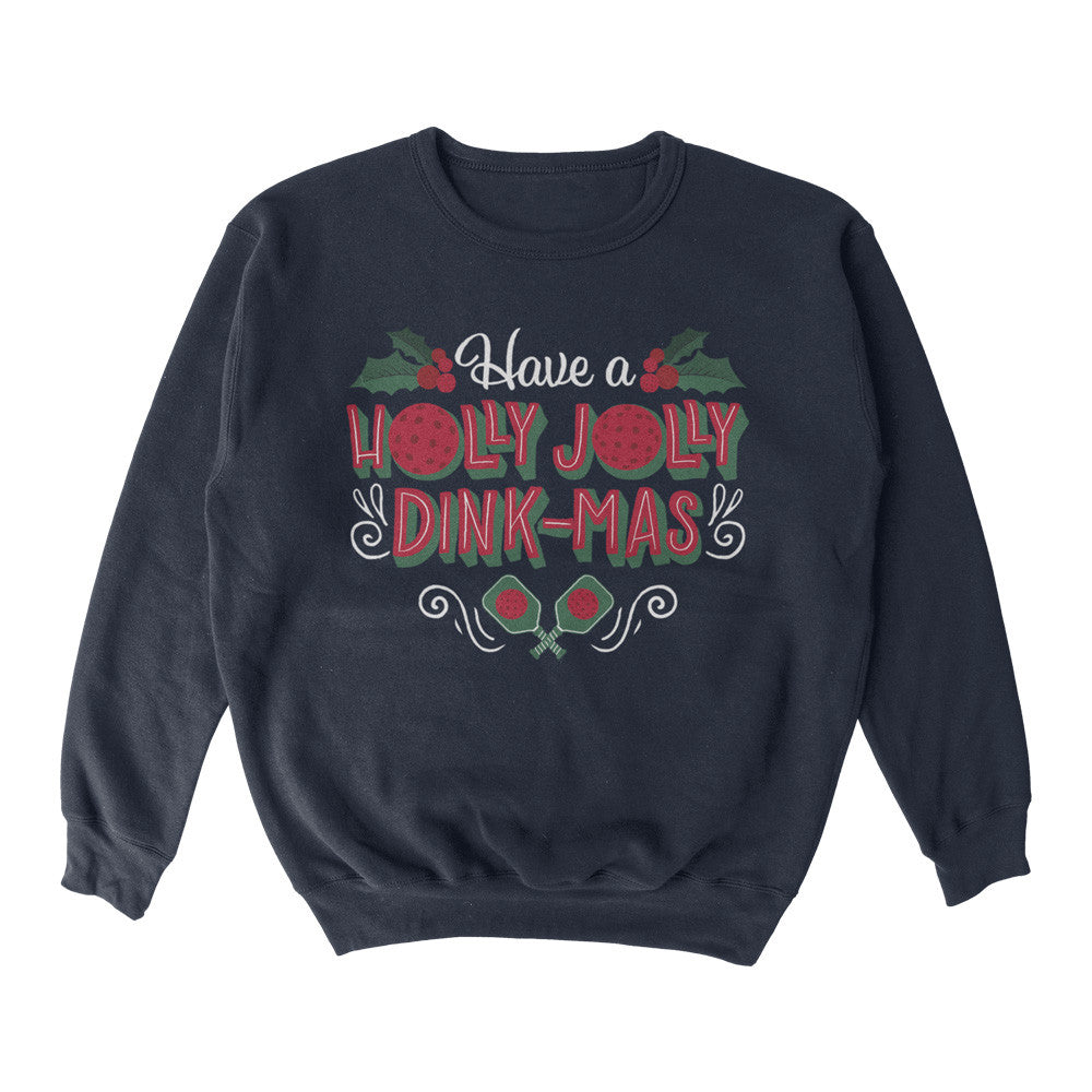 Pickleballsports Wallflower Holly Jolly Dinkmas Crewneck Sweatshirt - Unisex