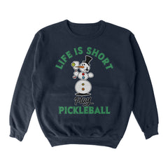 Pickleballsports Wallflower Life is Short Melted Snowman Crewneck Sweatshirt - Unisex