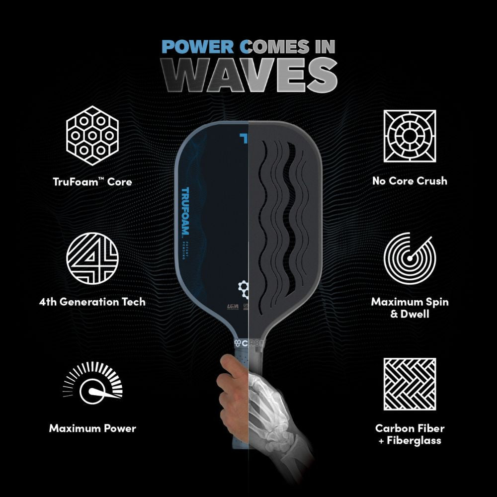 Pickleballsports CRBN TruFoam Waves 1 Elongated Pickleball Paddle