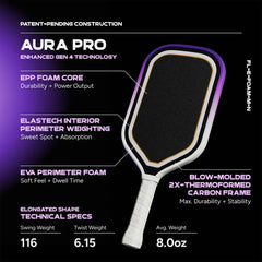 Pickleballsports FRIDAY Aura Pro Elongated Pickleball Paddle