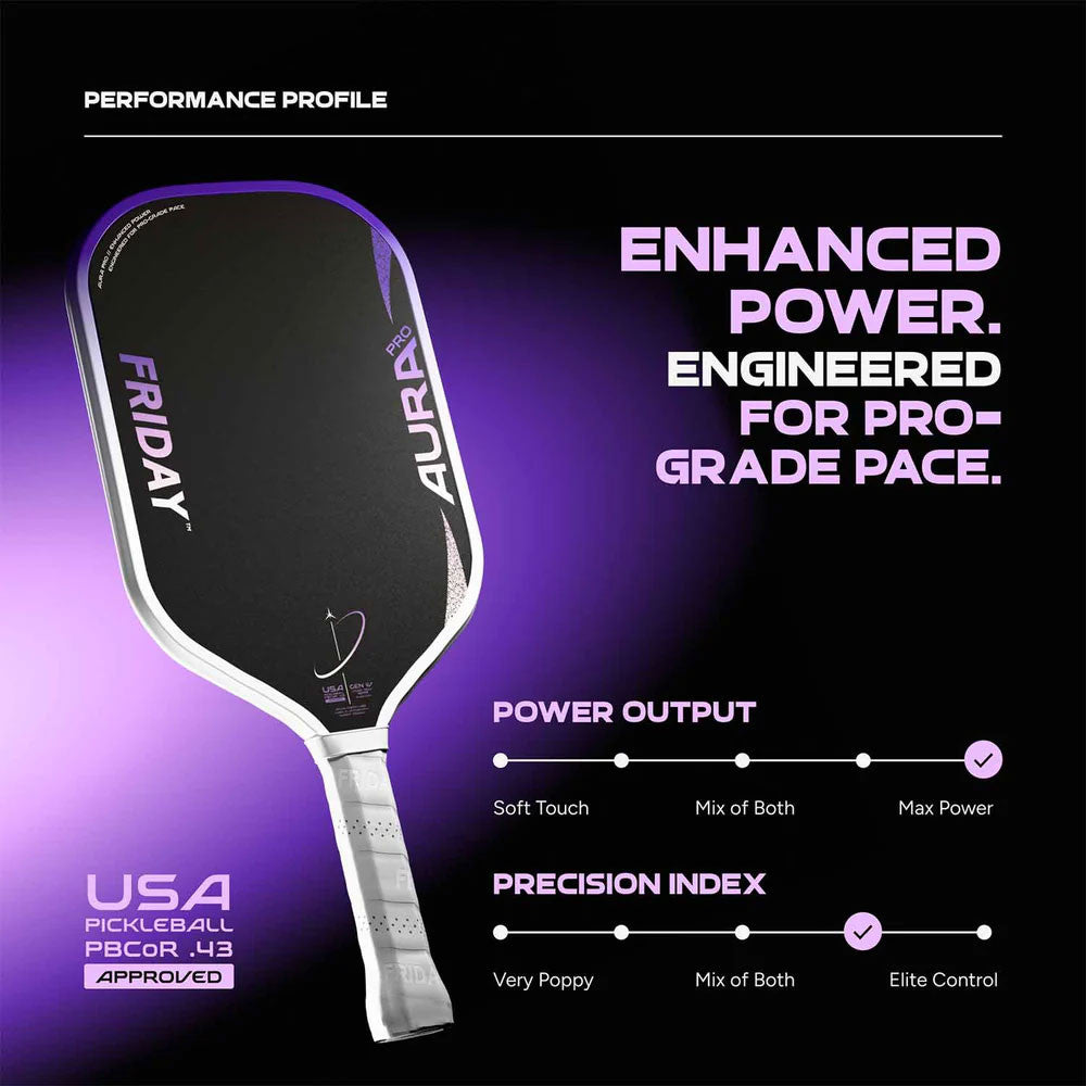 Pickleballsports FRIDAY Aura Pro Elongated Pickleball Paddle