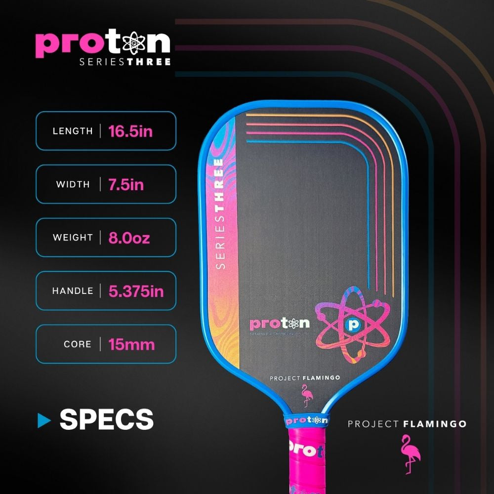 Pickleballsports Proton Series Three Pickleball Paddle - Project Flamingo