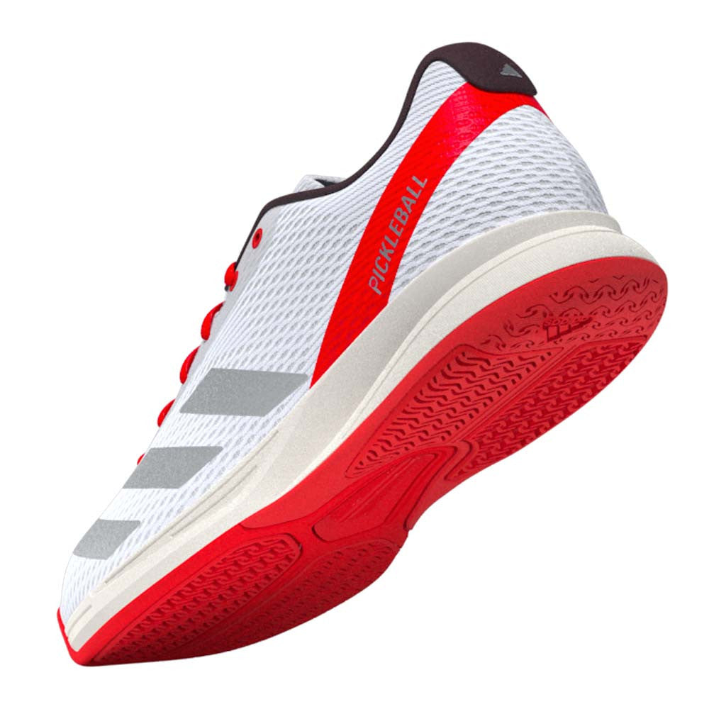 Pickleballsports adidas White/Silver/Red Courtflash  Pickleball Shoe