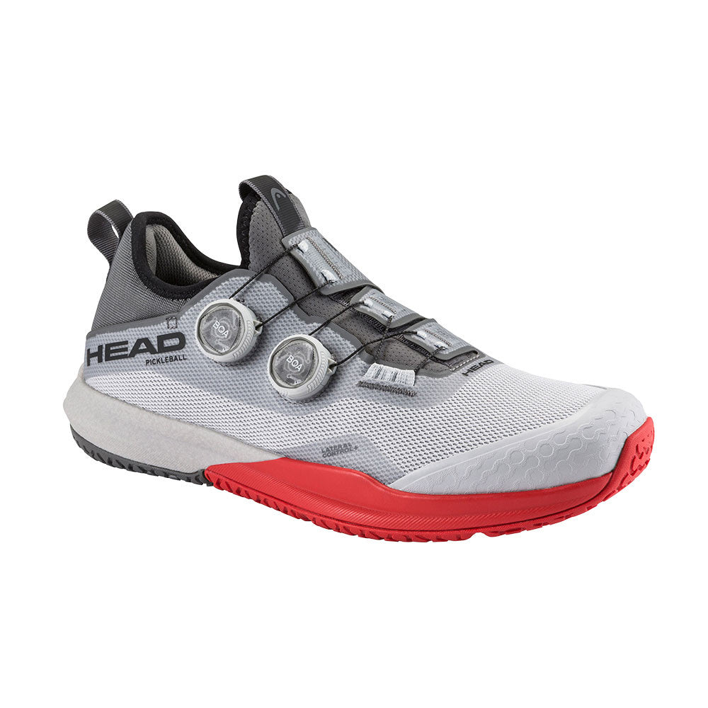 Pickleballsports HEAD Motion Pro BOA Pickleball Shoe, Light Grey/Red