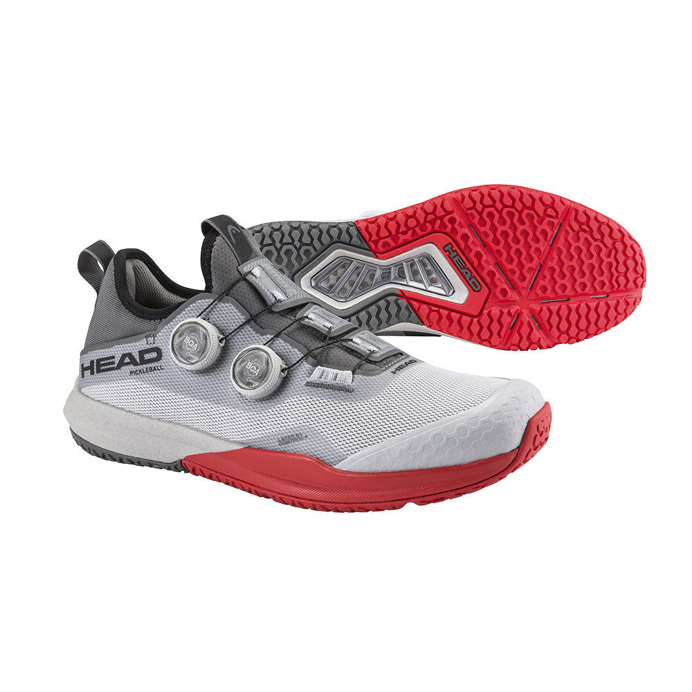 Pickleballsports HEAD Motion Pro BOA Pickleball Shoe, Light Grey/Red