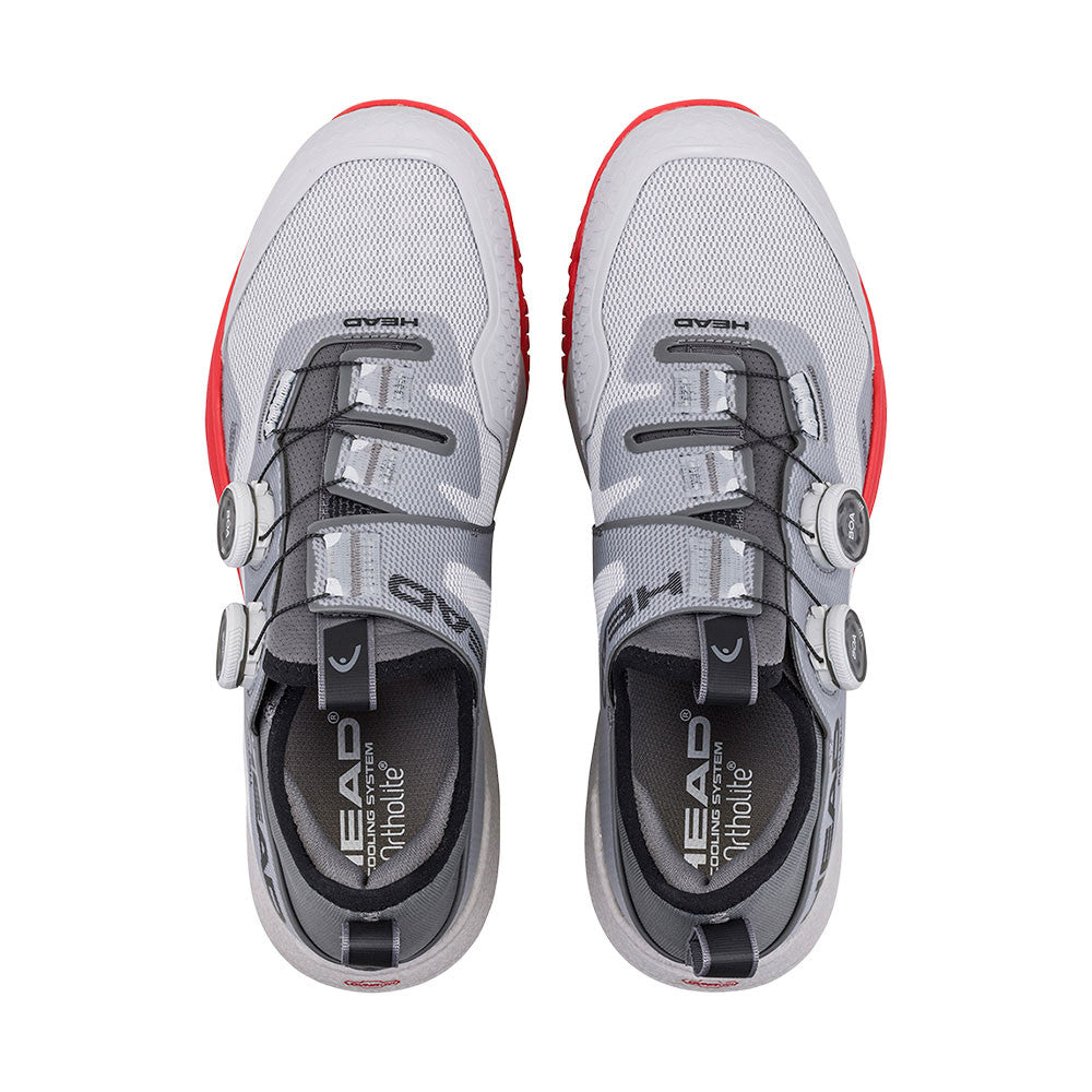 Pickleballsports HEAD Motion Pro BOA Pickleball Shoe, Light Grey/Red