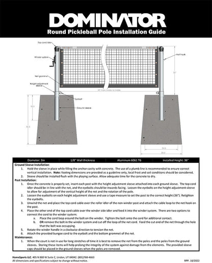 Pickleballsports Dominator Permanent Pickleball Net Post System