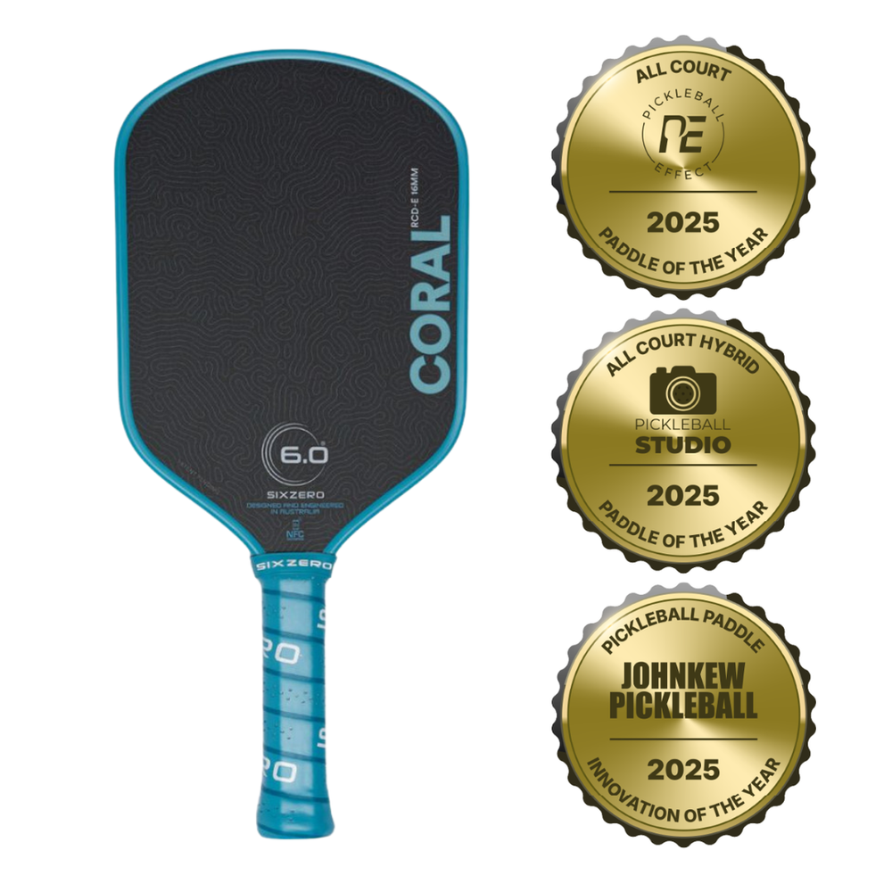 Pickleballsports Six Zero Coral 16mm Elongated Pickleball Paddle