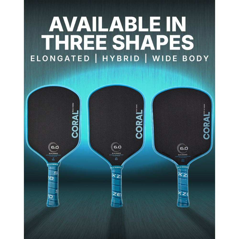 Pickleballsports Six Zero Coral 16mm Elongated Pickleball Paddle