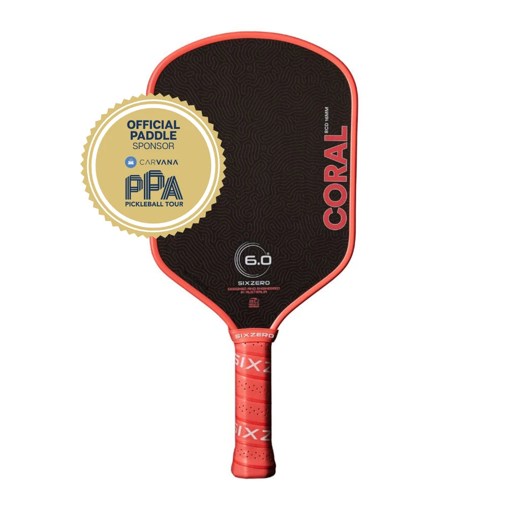 Pickleballsports Six Zero Coral 16mm Hybrid Pickleball Paddle