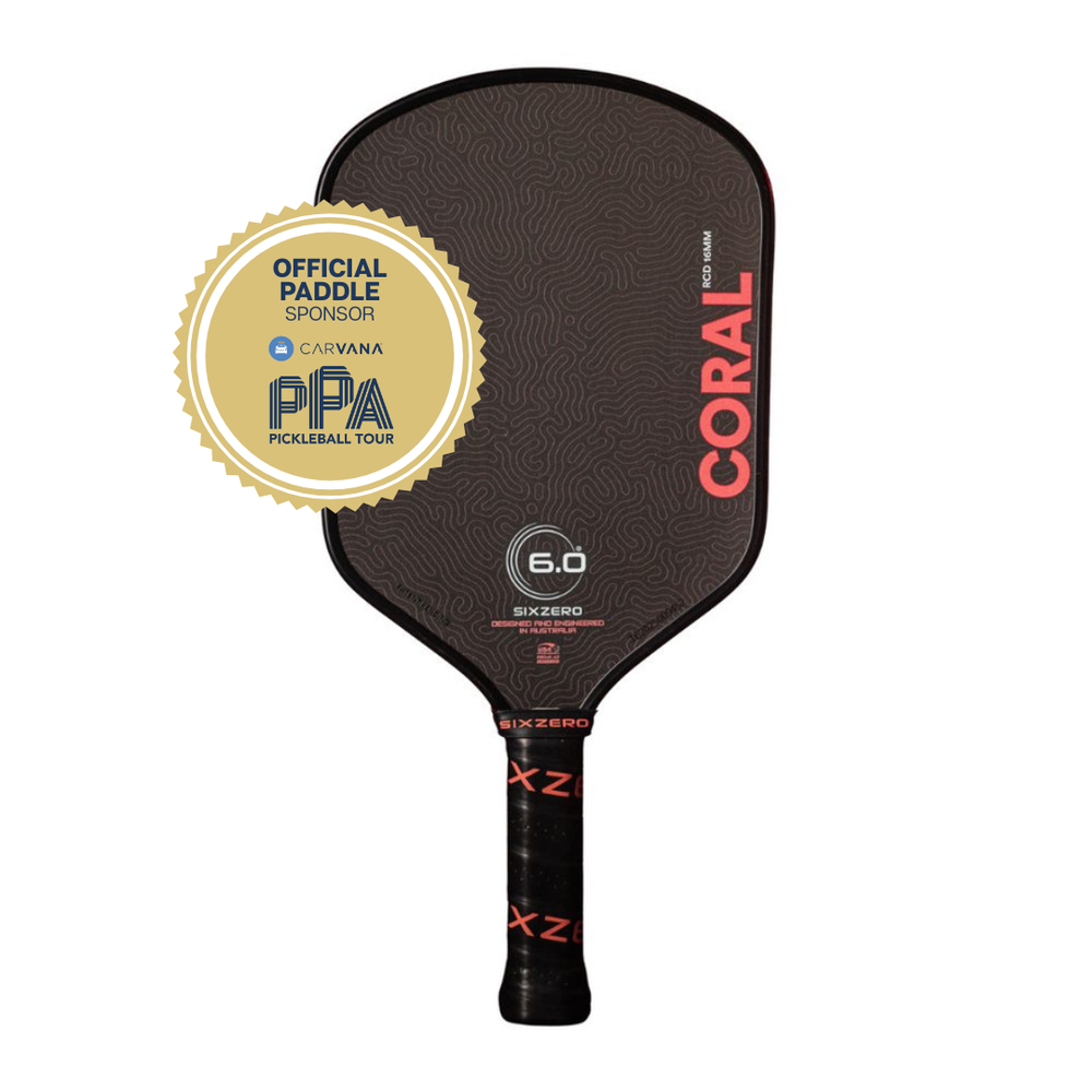 Pickleballsports Six Zero Coral 16mm Hybrid Pickleball Paddle