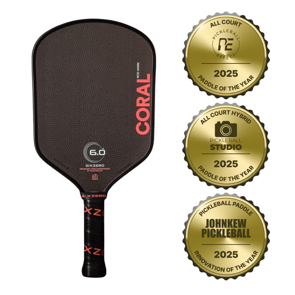 Pickleballsports Six Zero Coral 16mm Hybrid Pickleball Paddle