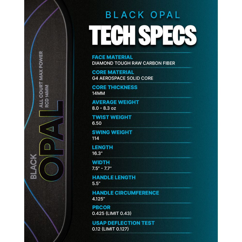 Pickleballsports Six Zero Black Opal Pickleball Paddle