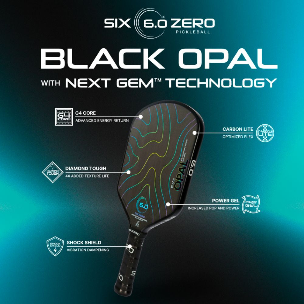 Pickleballsports Six Zero Black Opal Pickleball Paddle