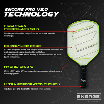 Pickleballsports Engage Encore Pro V2.0 12.7mm Pickleball Paddle