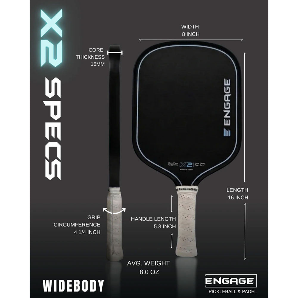 Pickleballsports Engage X2 Widebody 16mm Pickleball Paddle