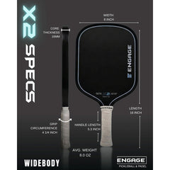Pickleballsports Engage X2 Widebody 16mm Pickleball Paddle