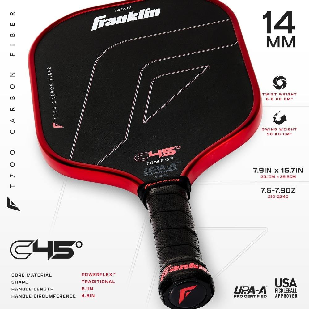 Pickleballsports Franklin C45 Tempo 14mm Pickleball Paddle