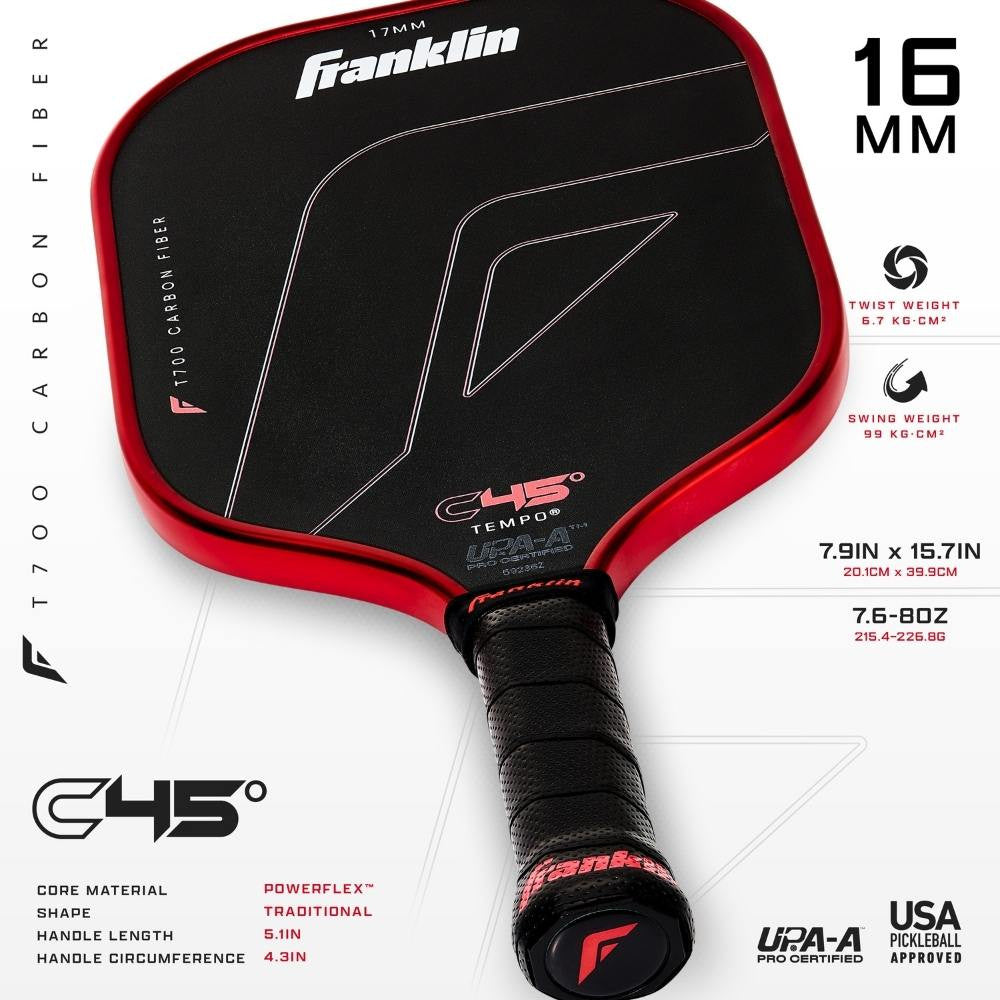 Pickleballsports Franklin C45 Tempo 16mm Pickleball Paddle