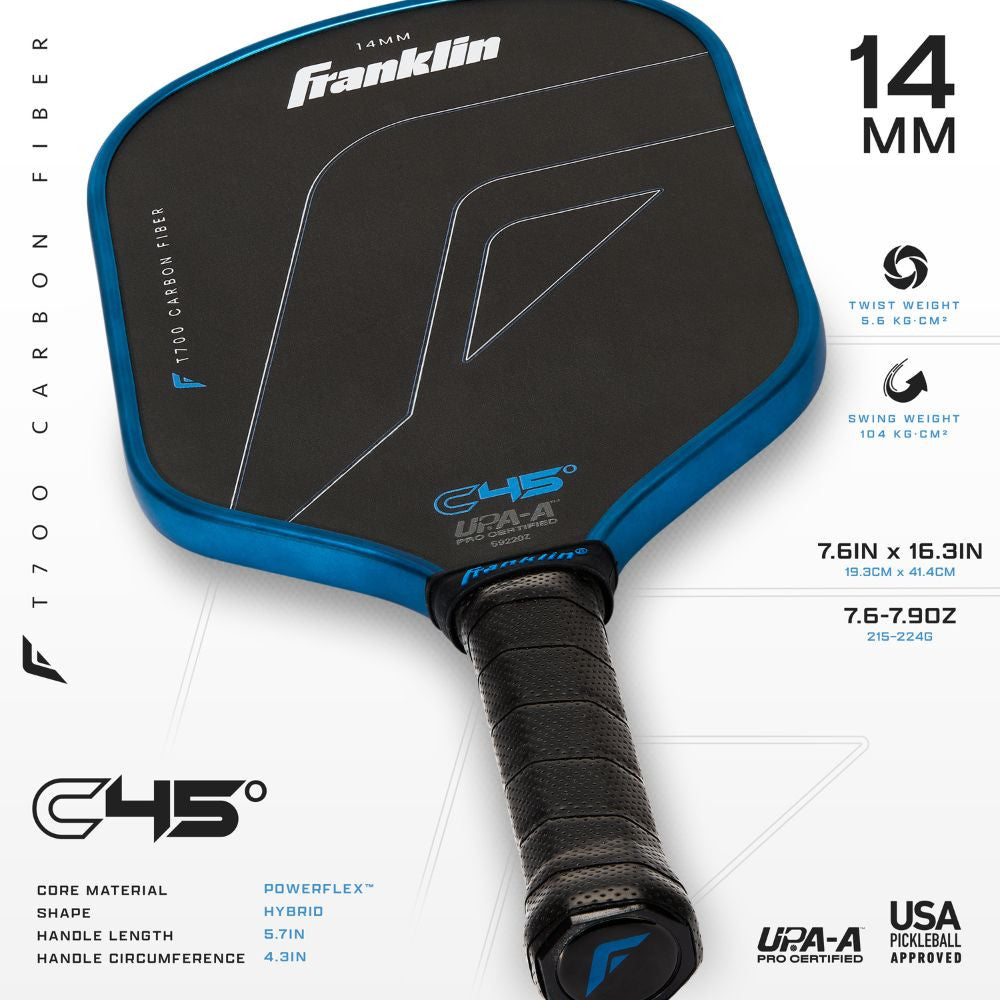 Pickleballsports Franklin C45 Hybrid 14mm Pickleball Paddle