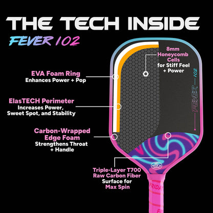 Pickleballsports FRIDAY Fever 102 Elongated Pickleball Paddle