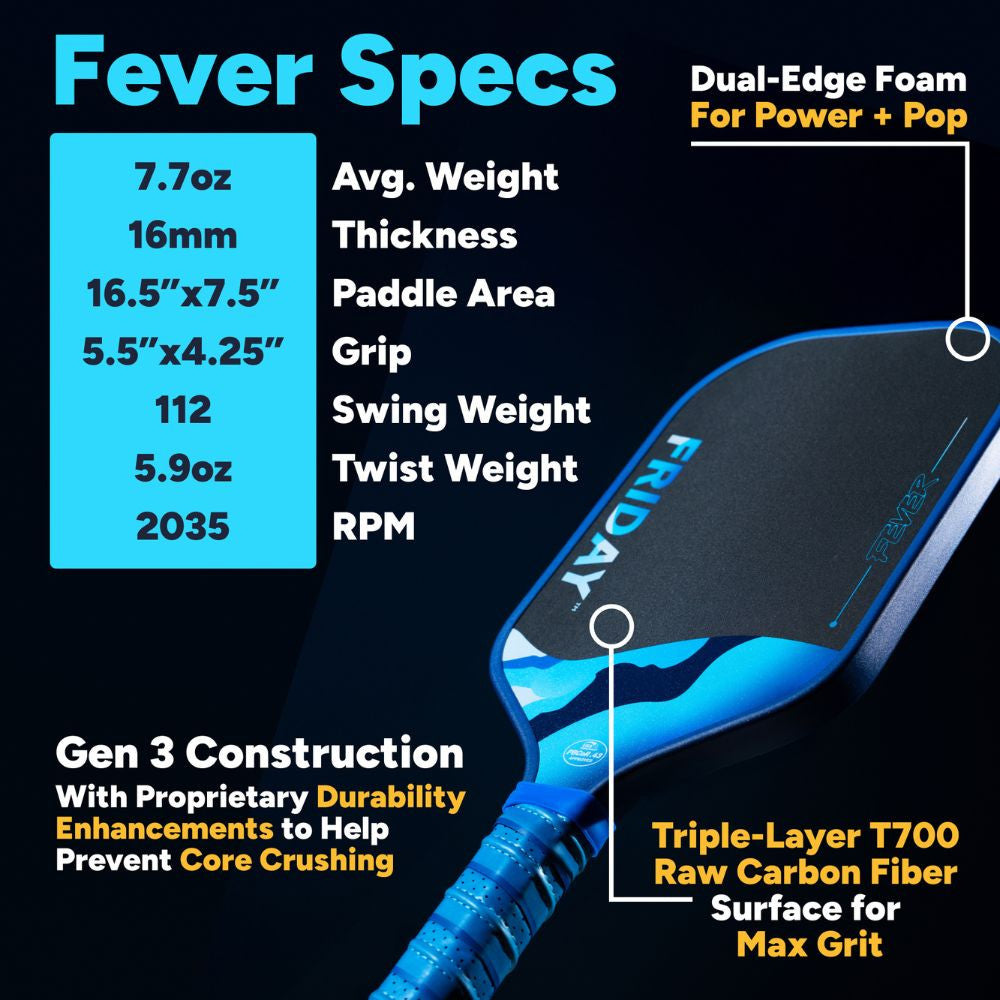 Pickleballsports FRIDAY Fever 101 Elongated Pickleball Paddle