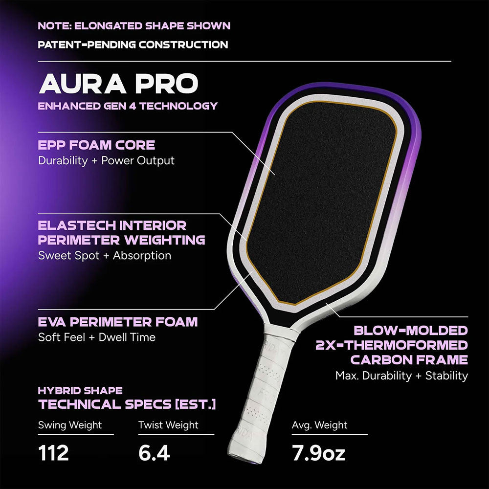 Pickleballsports FRIDAY Aura Pro Hybrid Pickleball Paddle