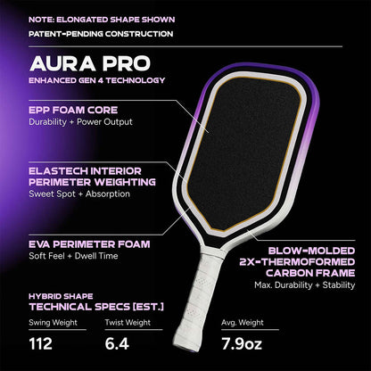 Pickleballsports FRIDAY Aura Pro Hybrid Pickleball Paddle