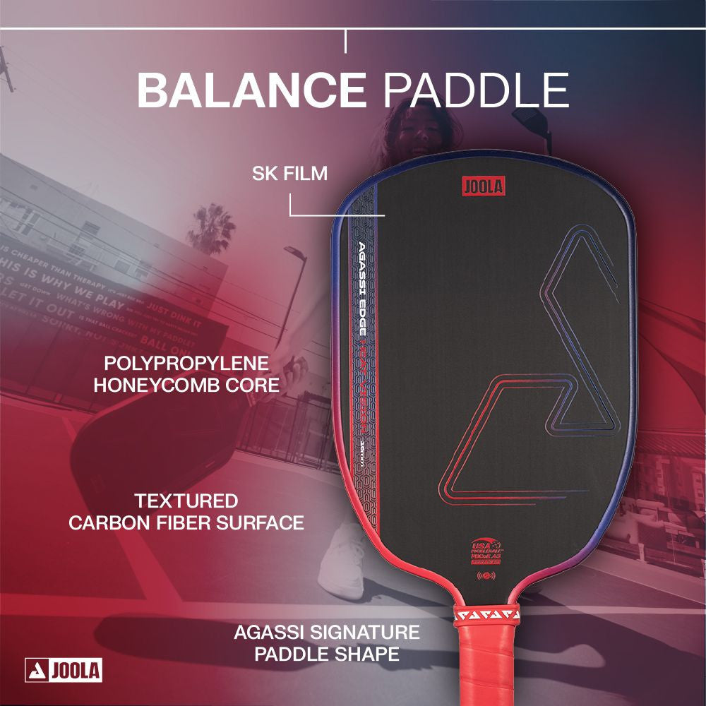 Pickleballsports JOOLA Agassi Edge Heat Vision 16mm Pickleball Paddle