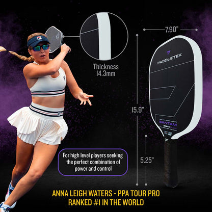 Pickleballsports Paddletek Bantam ALW-C Anna Leigh Waters Carbon 14.3mm Paddle