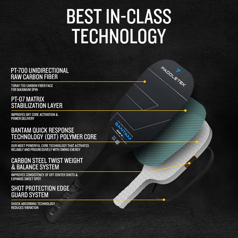 Pickleballsports Paddletek Bantam ALW-C Anna Leigh Waters Carbon 12.7mm Paddle