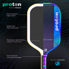 Pickleballsports Proton Series Three Project Peacock 15mm Widebody Pickleball Paddle