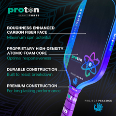 Pickleballsports Proton Series Three Project Peacock 15mm Widebody Pickleball Paddle