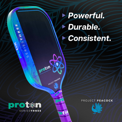 Pickleballsports Proton Series Three Project Peacock 15mm Widebody Pickleball Paddle
