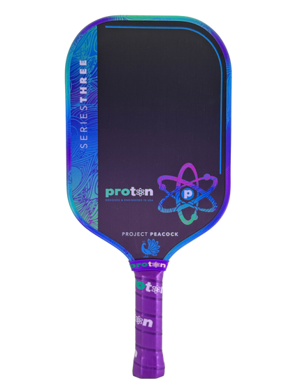 Pickleballsports Proton Series Three Project Peacock 13mm Elongated Pickleball Paddle