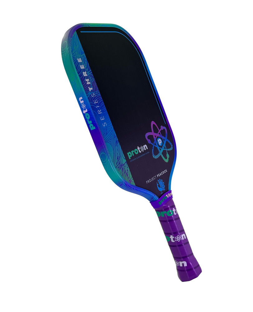 Pickleballsports Proton Series Three Project Peacock 13mm Elongated Pickleball Paddle