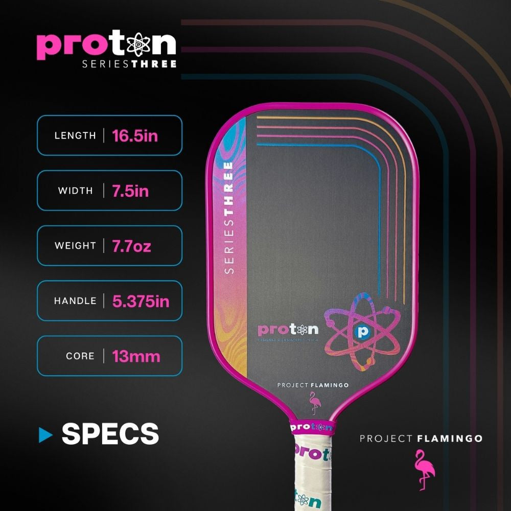 Pickleballsports Proton Series Three Project Peacock 13mm Pickleball Paddle