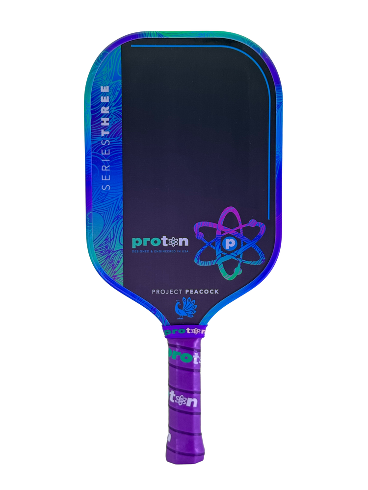 Pickleballsports Proton Series Three Project Peacock 15mm Elongated Pickleball Paddle