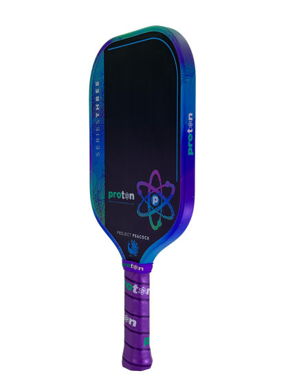 Pickleballsports Proton Series Three Project Peacock 15mm Elongated Pickleball Paddle