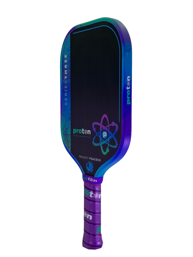 Pickleballsports Proton Series Three Project Peacock 15mm Elongated Pickleball Paddle